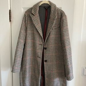 Plaid Topshop Pea Coat